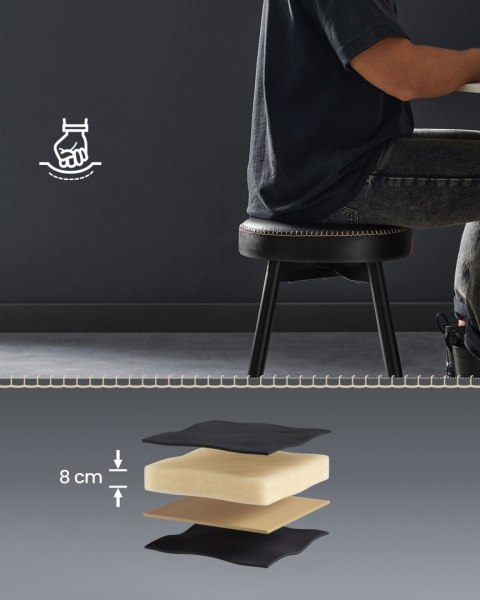 Krzesła do jadalni zestaw 2 szt. czarne EKHO