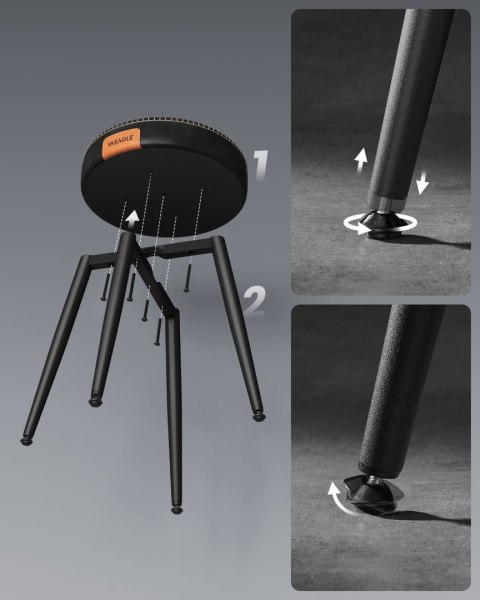 Krzesła do jadalni zestaw 2 szt. czarne EKHO