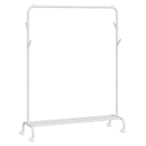 Mobilny wieszak na ubrania z dolną półką