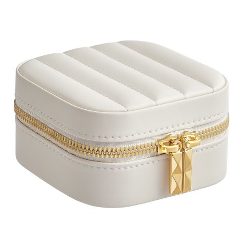 Podróżna mała szkatułka na biżuterię biała