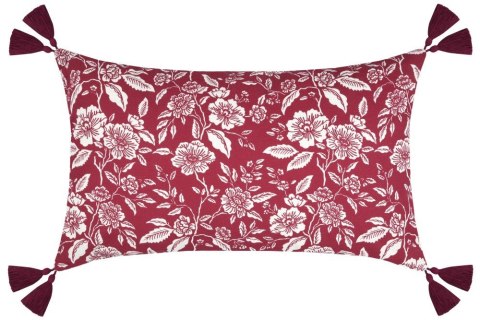 Poduszka BIBURY 30x50 kwiaty czerwona