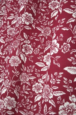 Zasłona BIBURY 140x260 czerwona kwiaty