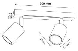 Lampa Sufitowa Spot STRIPER Beżowy Złoty 2xGU10