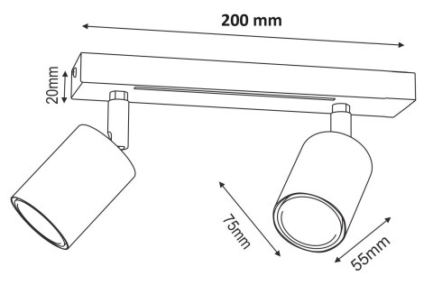 Lampa Sufitowa Spot STRIPER Beżowy Złoty 2xGU10