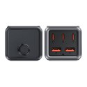 Ładowarka sieciowa / listwa zasilająca Acefast Z2, GaN, 3xUSB-C, 2xUSB-A, 75W (czarna)