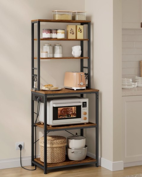 Loftowy regał kuchenny z listwą zasilającą