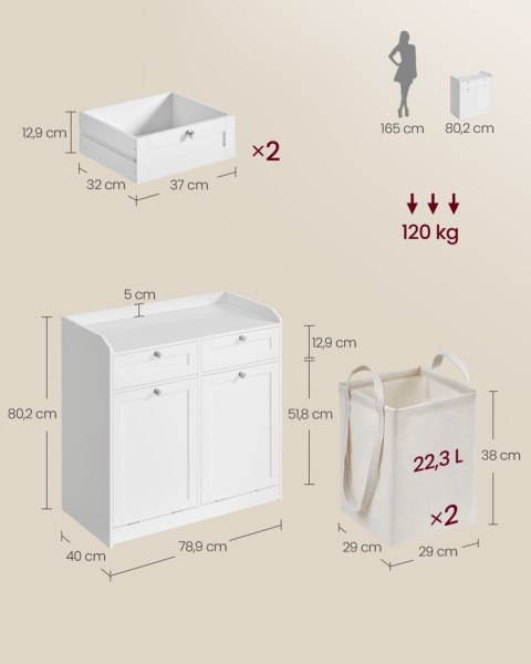 Szafka z podwójnym koszem na pranie