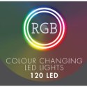 LAMPKI CHOINKOWE KURTYNA ŚWIETLNA ZEW/WEW 120 LED 300X60CM Z PILOTEM RGB KOLOR