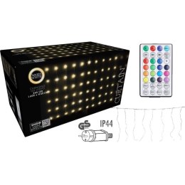 LAMPKI CHOINKOWE KURTYNA ŚWIETLNA ZEW/WEW 240 LED 600X60CM Z PILOTEM CIEPŁY BIAŁY