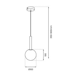 Lampa wisząca PLAY Złota Szklany klosz 1xG9 10cm