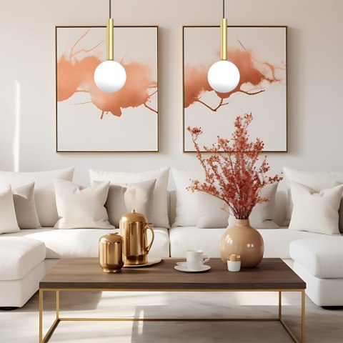 Lampa wisząca PLAY Złota Szklany klosz 1xG9 10cm