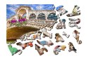 Drewniane Puzzle z figurkami - Kotki w Wenecji rozm. S, 75 elementów