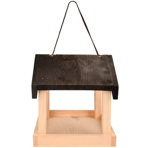 Karmnik dla ptaków drewniany na sznurku h23cm