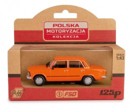 Pojazd PRL Fiat 125p pomarańczowy