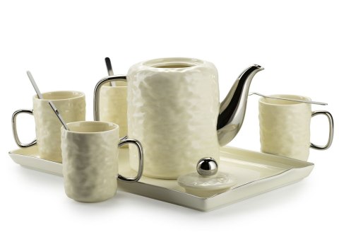 Serwis kawowy Selena Silver Cream 6 el