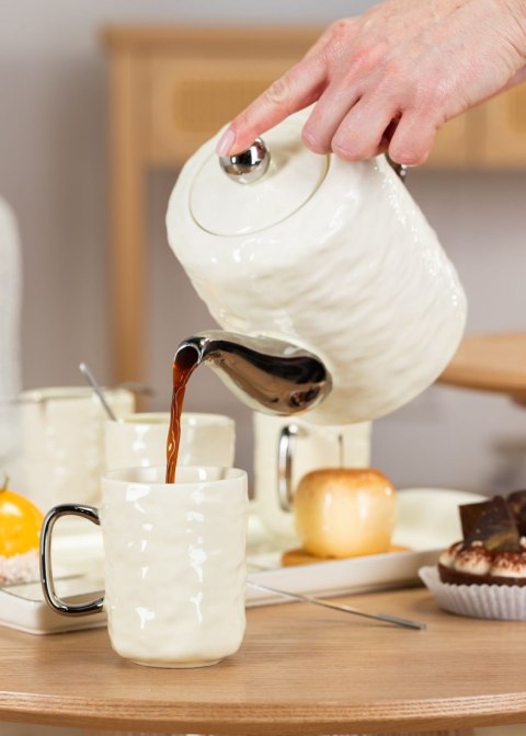 Serwis kawowy Selena Silver Cream 6 el