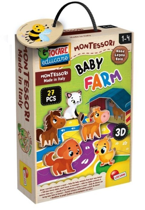 Gra Montessori Baby Wood - Dziecięca farma