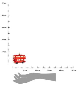 Bombka choinkowa Angielski Autobus Szklana ozdoba choinkowa wykonana ze szkła, ręcznie malowana, wyprodukowana w Polsce