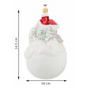 Bombka choinkowa Domek na kuli Szklana ozdoba choinkowa wykonana ze szkła, ręcznie malowana, wyprodukowana w Polsce
