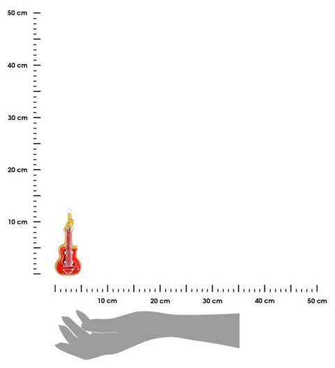Bombka choinkowa Gitara Wykonana ze szkła, ręcznie dmuchana, zakapowana w solidne opakowanie