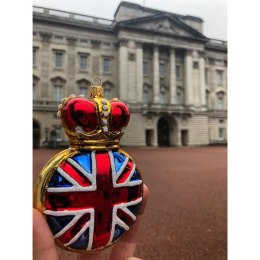 Bombka choinkowa Medalion Angielski Szklana ozdoba choinkowa wykonana ze szkła, ręcznie malowana, wyprodukowana w Polsce