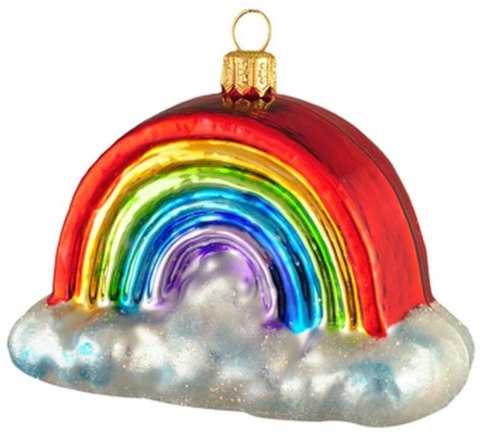 Bombka choinkowa Tęcza Szklana ozdoba choinkowa wykonana ze szkła, ręcznie malowana, wyprodukowana w Polsce