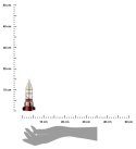 Bombka choinkowa Rakieta Kosmiczna Szklana ozdoba choinkowa wykonana ze szkła, ręcznie malowana, wyprodukowana w Polsce
