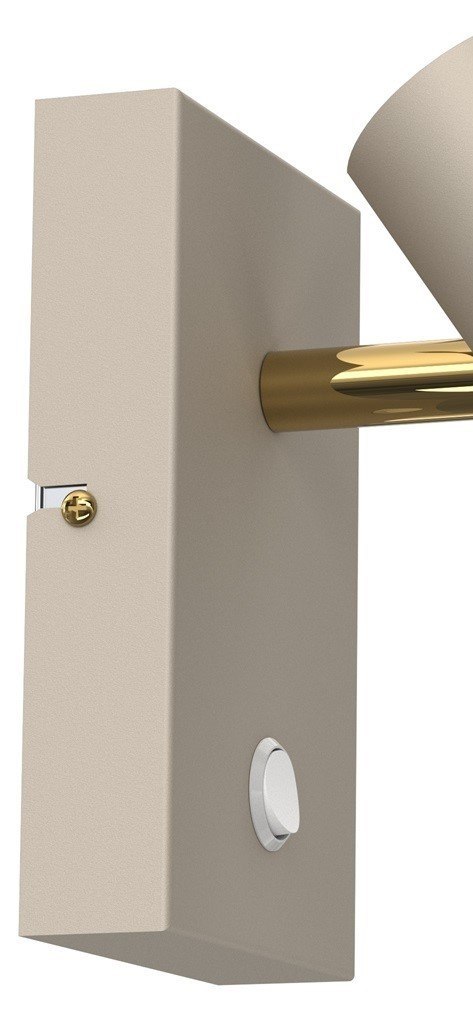 Kinkiet AXION Beżowy Złoty 1xGU10 Z włącznikiem