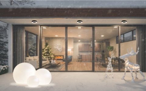 Plafon Zewnętrzny MERIDA Czarny 12W LED 3000K IP54 20cm