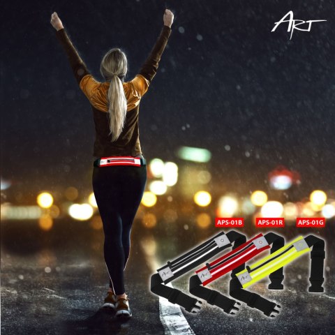 PAS SPORTOWY PODŚWIETLANY Z KIESZENIĄ - ZIELONY