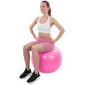 PIŁKA GIMNASTYCZNA DO ĆWICZEŃ FITNESS 65CM ANTIBURST RÓŻOWA