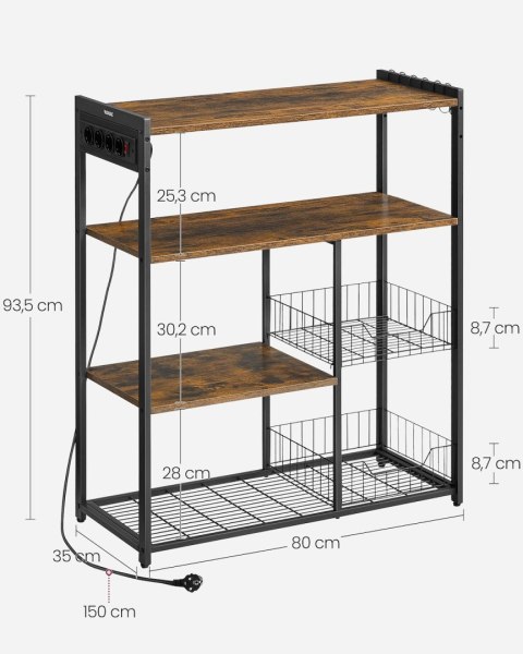 Szafka kuchenna z 4 gniazdkami zasilającymi