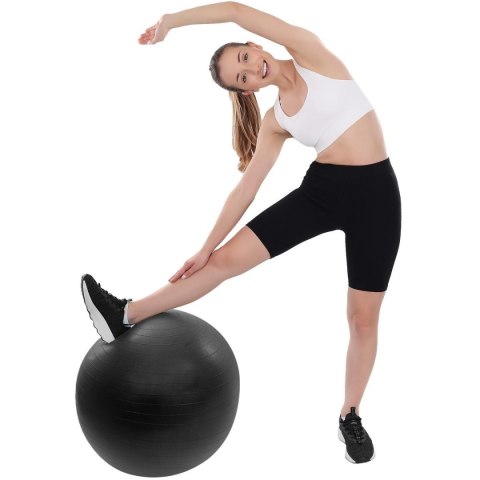 PIŁKA GIMNASTYCZNA DO ĆWICZEŃ FITNESS 55CM ANTIBURST SZARA