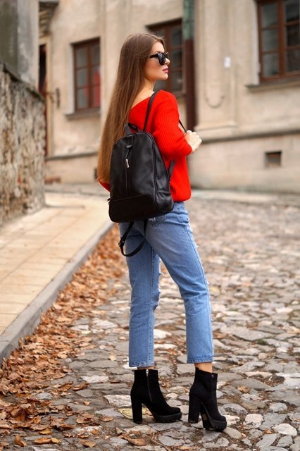 Skórzany damski plecak Black Cat EP16