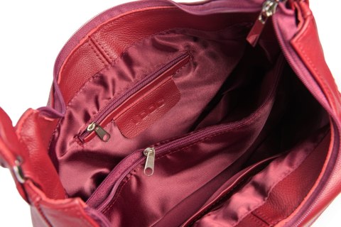 Bordowa skórzana torebka na ramię EP20