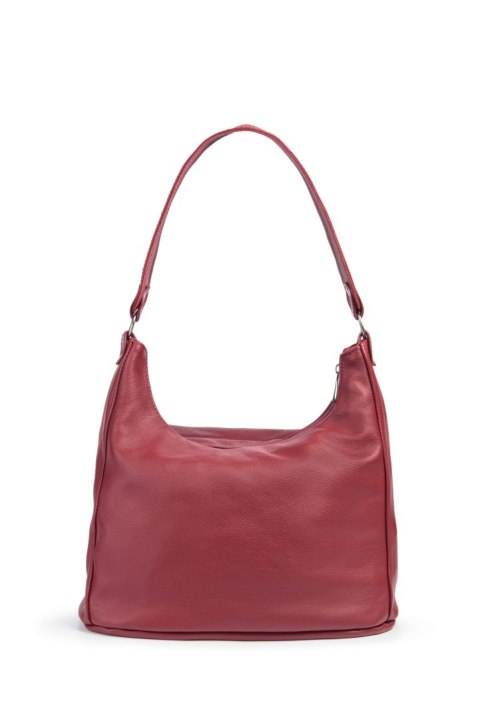 Bordowa skórzana torebka na ramię EP20