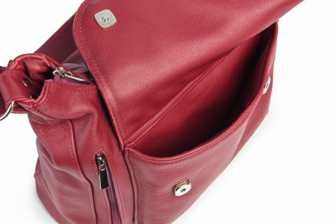 Bordowa skórzana torebka na ramię EP20