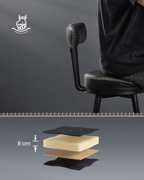 Komplet 2 krzeseł obrotowych 76 cm EKHO