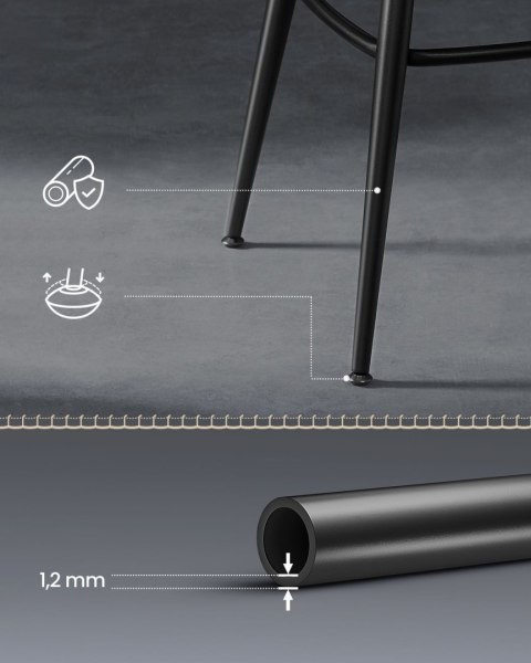 Komplet 2 krzeseł obrotowych 76 cm EKHO