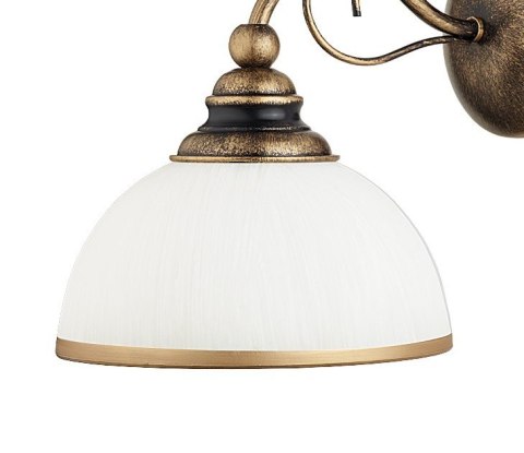 Kinkiet XSARA Patyna Biały Szklany Klosz 1xE27