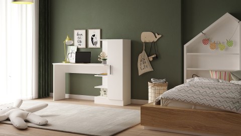 Biurko z szafką LAURA kolor biały