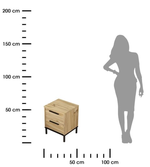 Loftowa szafka nocna LUVIO kolor dąb