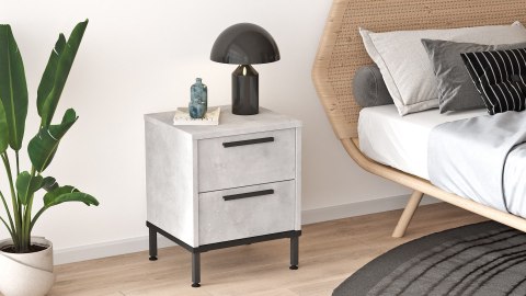 Loftowa szafka nocna LUVIO szara