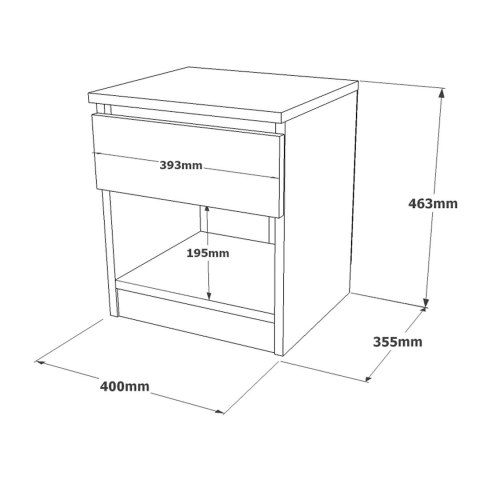 Stabilna szafka nocna LUVIO kolor dąb