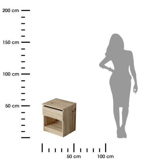 Stabilna szafka nocna LUVIO kolor dąb