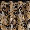Zasłona ADEL 140x250 cm czarno złota Zasłona z miękkiego welwetu z motywem liści podkreślonych złotymi akcentami
