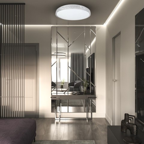 Plafon Sufitowy SHINY Biały Srebrny 34W LED 49cm