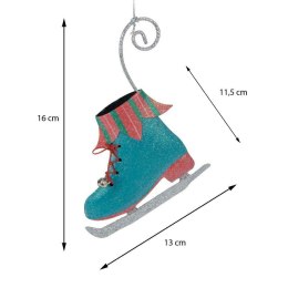Zawieszki na choinkę łyżwy 3 szt Dekoracje świąteczne w formie łyżew, wykonane z metalu, pokryte brokatem, do powieszenia na cho