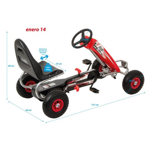 GOKART AUTO NA PEDAŁY ENERO 14 CZERWONY