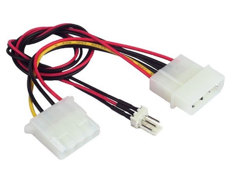 Kabel rozdzielacz zasilania 2xMOLEX/1x3PIN dla wentylatora